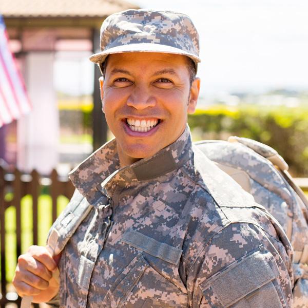 smiling military man